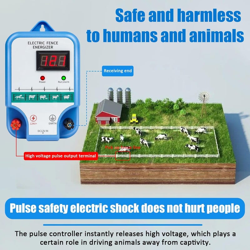 THILEMON Electric Fence Charger for Livestock - 12 kV 3 Joules High-Power Electric Fence Energizer for Containing Pets Livestock and Preventing Wild Animals Intruding(7.07in) - Image 5